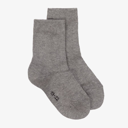 Falke-Grey Cotton Ankle Socks | Childrensalon