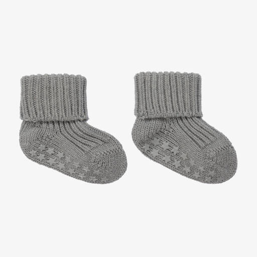 Falke-Grey Cotton Baby Slipper Socks | Childrensalon