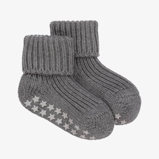 Falke-Grey Cotton Baby Slipper Socks | Childrensalon