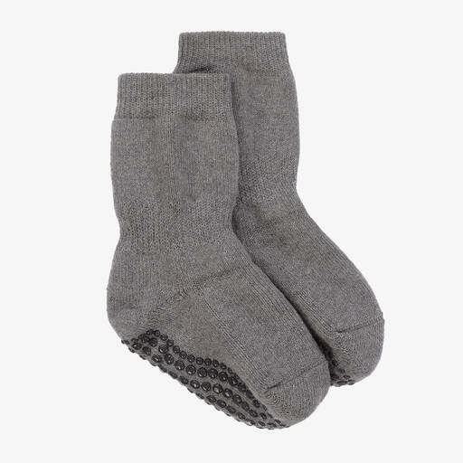 Falke-Grey Cotton & Wool Slipper Socks | Childrensalon