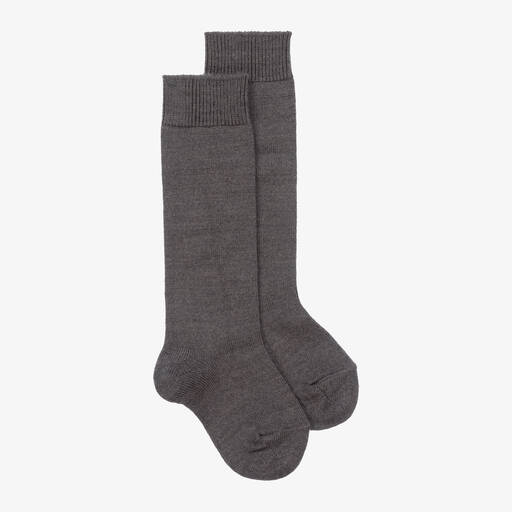 Falke-Grey Knee High Wool Socks | Childrensalon