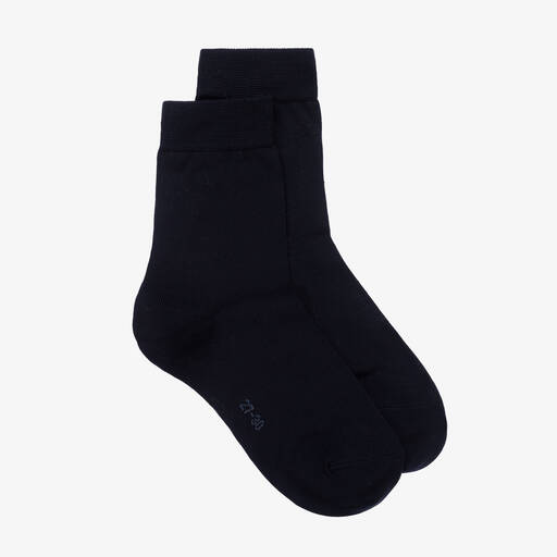 Falke-Navy Blue Cotton Ankle Socks | Childrensalon