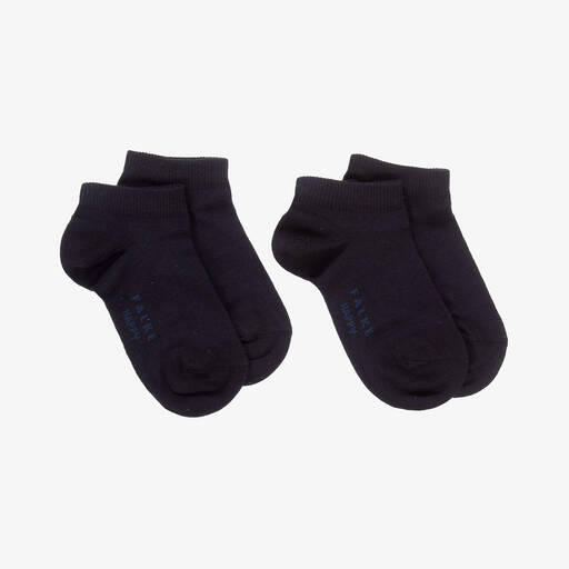 Falke-Navy Blue Cotton Trainer Socks (2 Pack) | Childrensalon
