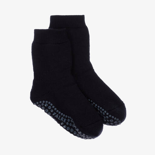 Falke-Navy Blue Cotton Wool Slipper Socks | Childrensalon