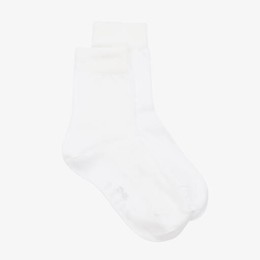 Falke-White Cotton Ankle Socks | Childrensalon
