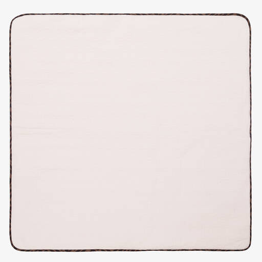 Fendi-Baby Girls Pink FF Cotton Blanket (80cm) | Childrensalon
