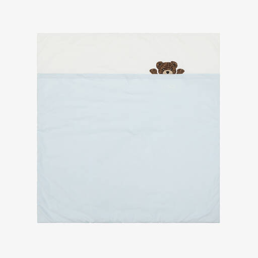 Fendi-Голубое и белое хлопковое одеяло (85см) | Childrensalon