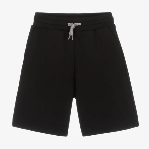 Fendi-Boys Black & Silver Cotton Shorts | Childrensalon