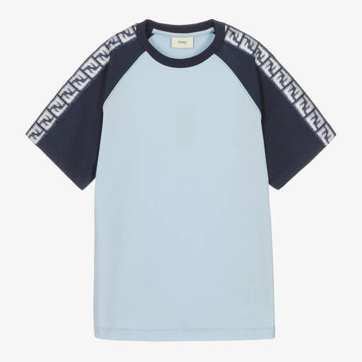 Fendi-Сине-голубая хлопковая футболка | Childrensalon