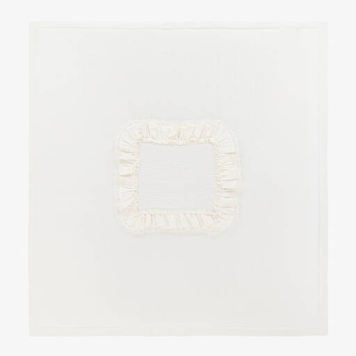 Foque-Ivory Cotton Knit Baby Blanket (95cm) | Childrensalon