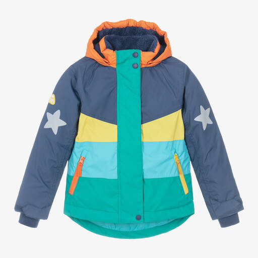 Frugi-Boys Blue Colourblock Ski Jacket | Childrensalon