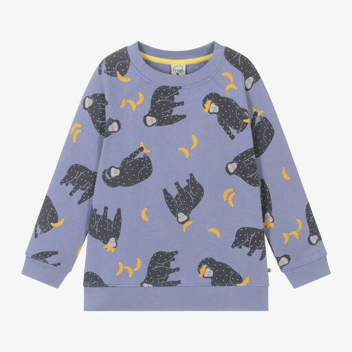 Frugi-Boys Purple Cotton Gorilla Sweatshirt | Childrensalon