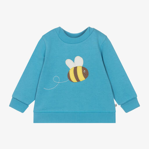 Frugi-Girls Blue Organic Cotton Bee Sweatshirt | Childrensalon