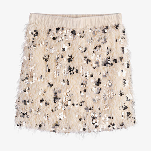 Fun & Fun-Girls Ivory Feather & Sequin Skirt | Childrensalon