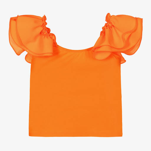 Fun & Fun-Girls Orange Cotton Blouse | Childrensalon