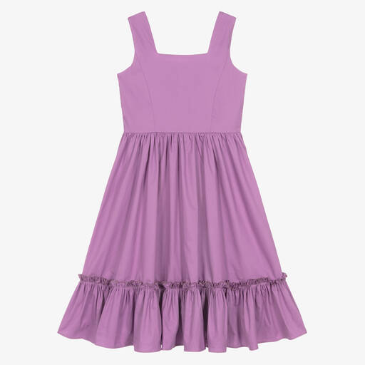 Fun & Fun-Girls Purple Cotton Poplin Dress | Childrensalon