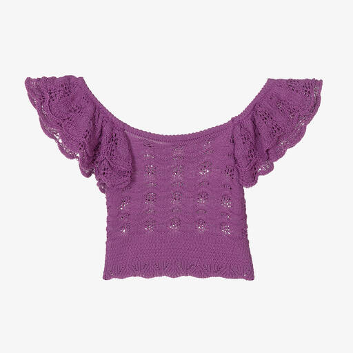 Fun & Fun-Girls Purple Knit Cropped Top | Childrensalon