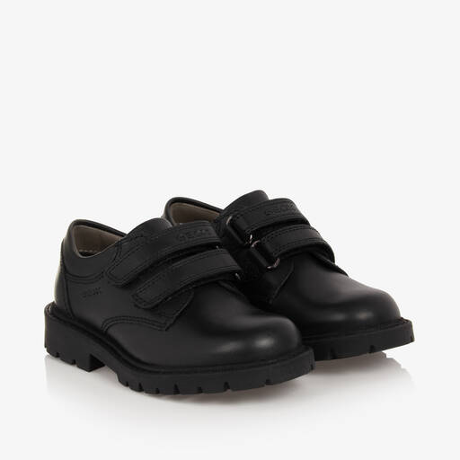Geox-Boys Black Leather Shoes | Childrensalon