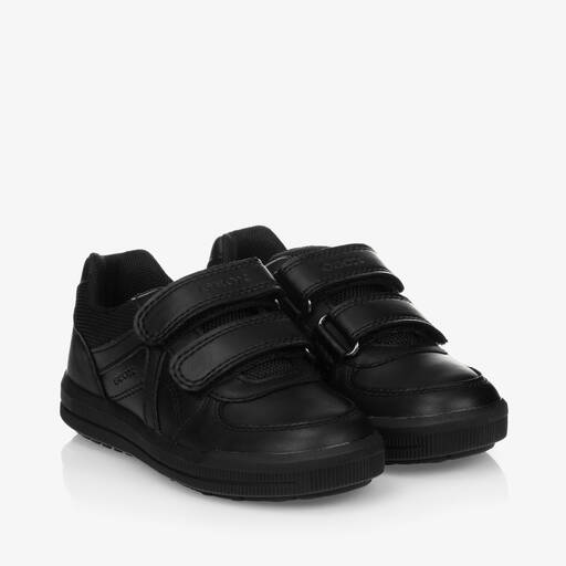 Geox-Черные кожаные кроссовки для мальчиков | Childrensalon