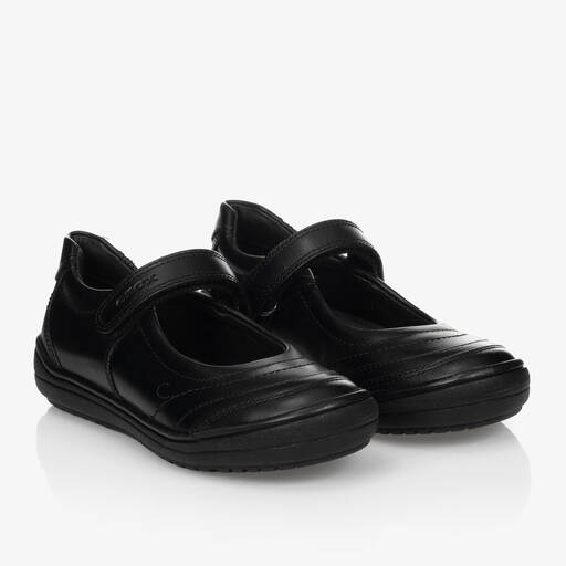 Geox-حذاء جلد لون أسود للبنات | Childrensalon