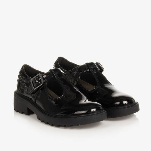 Geox-Girls Black Patent Faux Leather Shoes | Childrensalon