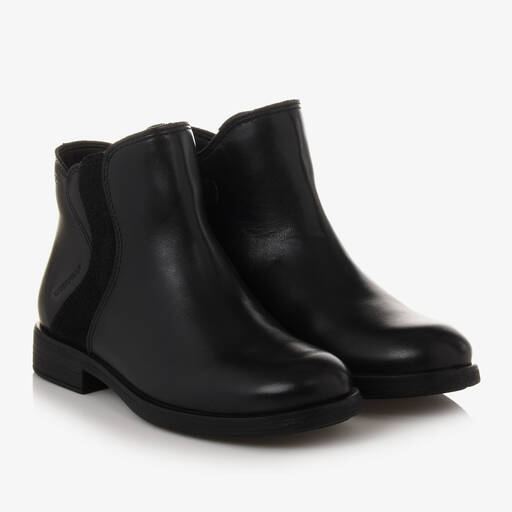 Geox-Girls Black Waterproof Leather Boots | Childrensalon