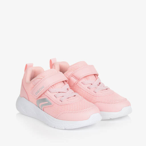 Geox-Розовые сетчатые кроссовки на липучке для девочек | Childrensalon