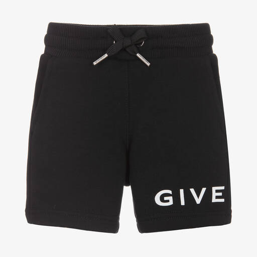Givenchy-Baby Boys Black Cotton Logo Shorts | Childrensalon