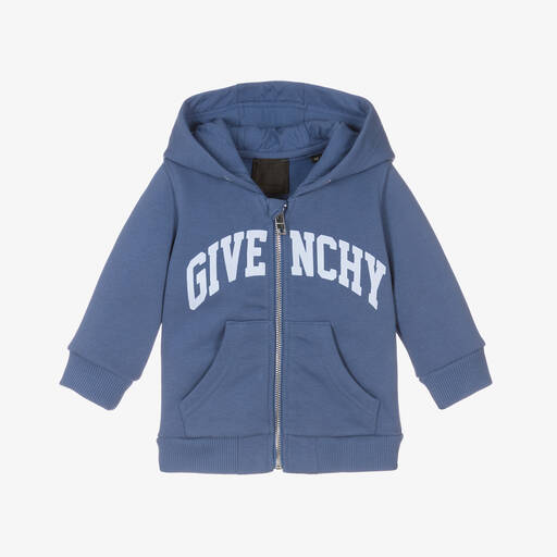 Givenchy-Baby Boys Blue Cotton Zip-Up Top | Childrensalon