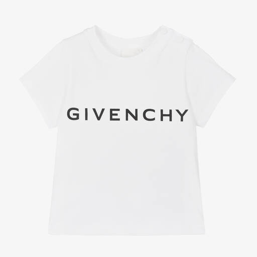 Givenchy-T-shirt blanc en coton bébé garçon | Childrensalon