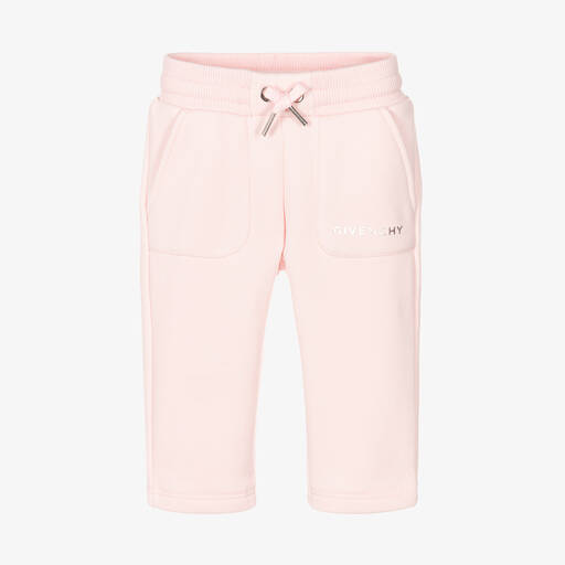 Givenchy-Baby Girls Pink Cotton Joggers | Childrensalon