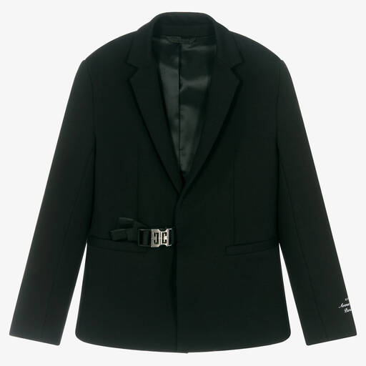 Givenchy-Black Milano Jersey 4G Buckle Blazer | Childrensalon