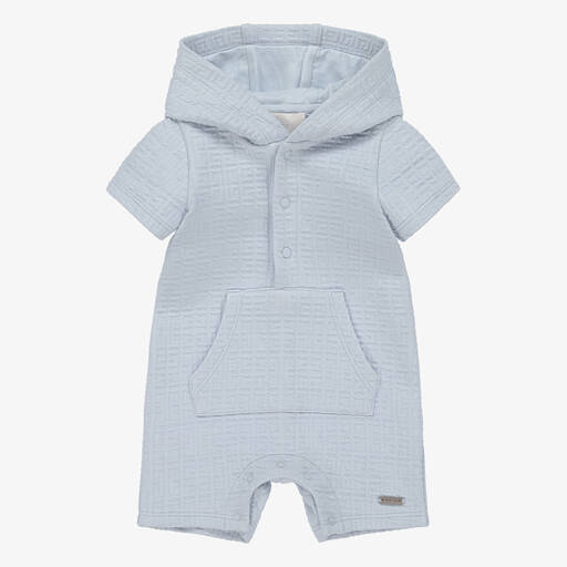 Givenchy-Blue 4G Jacquard Hooded Baby Shortie | Childrensalon