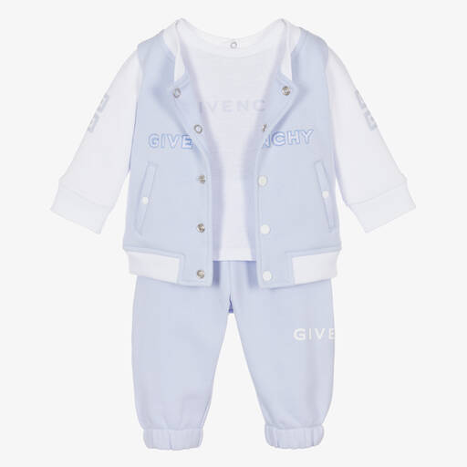 Givenchy-Blue Cotton Baby Trouser Set | Childrensalon