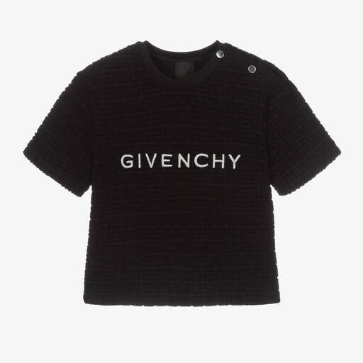 Givenchy-Boys Black 4G Cotton T-Shirt | Childrensalon
