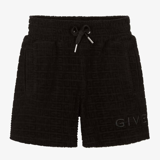 Givenchy-Boys Black 4G Jacquard Shorts | Childrensalon