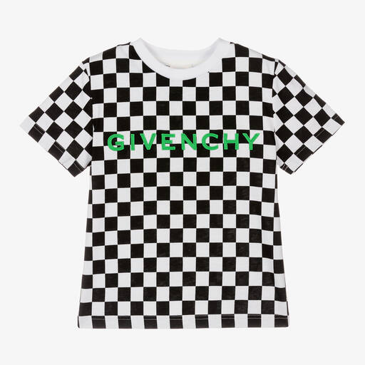 Givenchy-Boys Black Checkerboard T-Shirt | Childrensalon