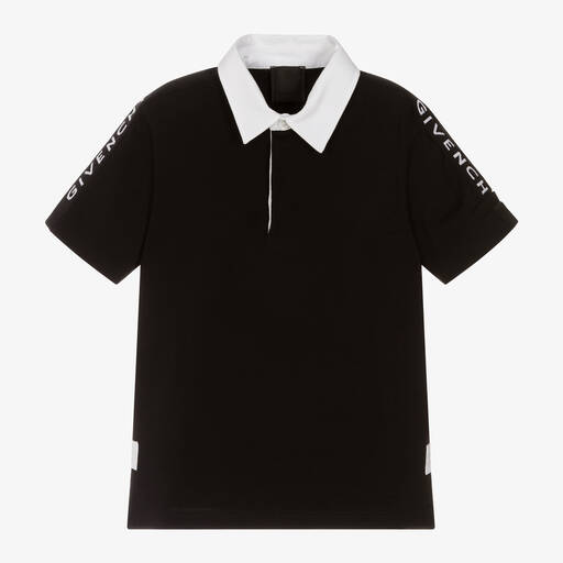 Givenchy-Boys Black Cotton Polo Shirt | Childrensalon