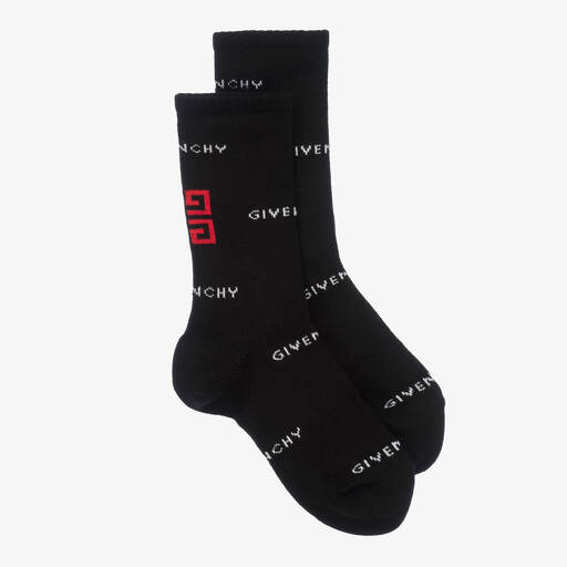 Givenchy-Boys Black Cotton Socks  | Childrensalon