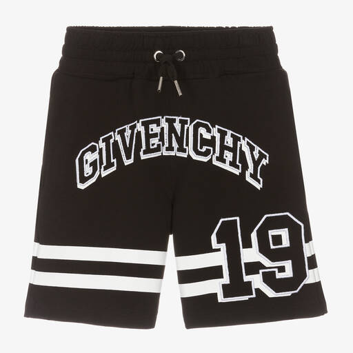 Givenchy-Boys Black Cotton Varsity Shorts | Childrensalon
