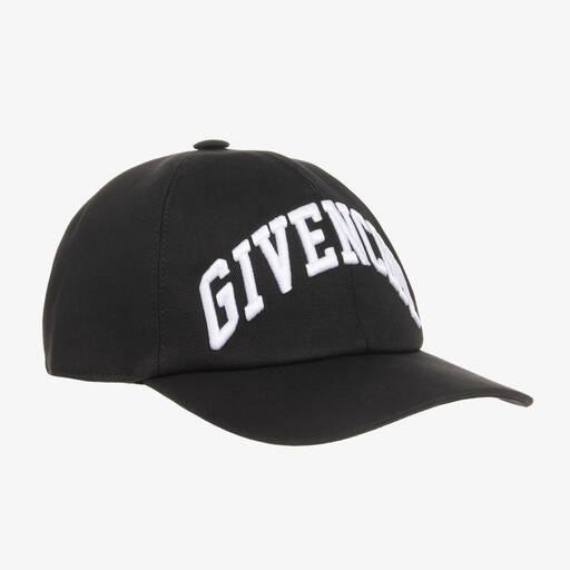 Givenchy-Boys Black Embroidered Cotton Cap | Childrensalon
