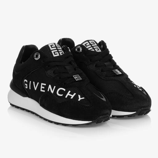 Givenchy-Boys Black Suede Leather Trainers | Childrensalon