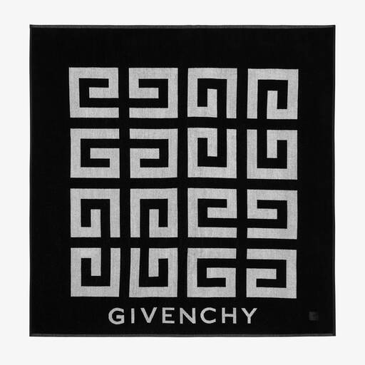 Givenchy-Boys Black & White 4G Logo Towel (115cm) | Childrensalon