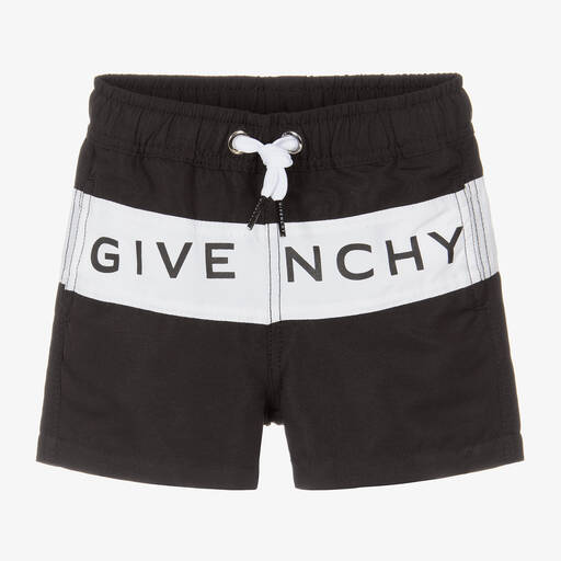 Givenchy-شورت سباحة أطفال ولادي لون أسود وأبيض | Childrensalon