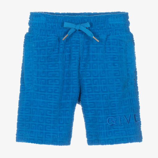 Givenchy-شورت بطبعة 4G قطن جاكار لون أزرق للأولاد | Childrensalon