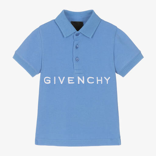 Givenchy-Boys Blue Cotton Polo Shirt | Childrensalon