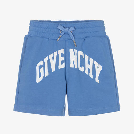 Givenchy-Boys Blue Cotton Varsity Shorts | Childrensalon