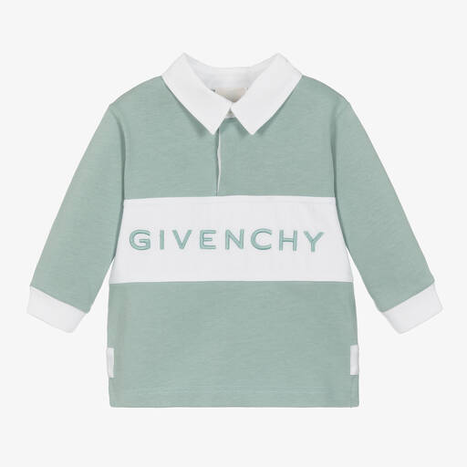 Givenchy-Boys Blue & White Cotton Polo Shirt | Childrensalon
