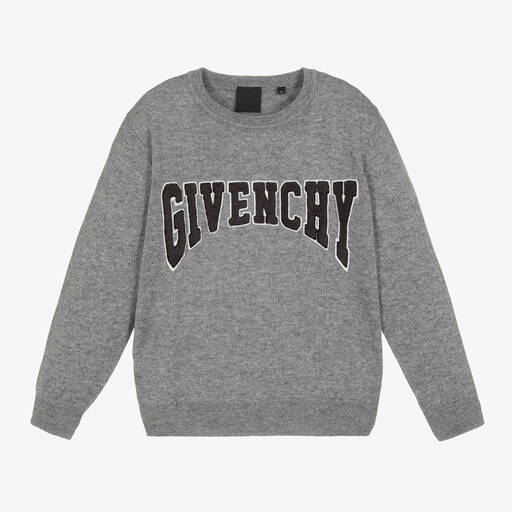 Givenchy-Boys Grey Wool & Cashmere Sweater | Childrensalon
