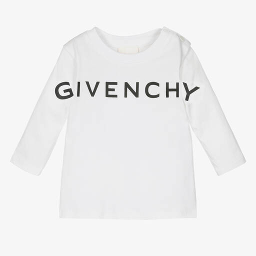 Givenchy-Boys White 4G Star Cotton Top | Childrensalon